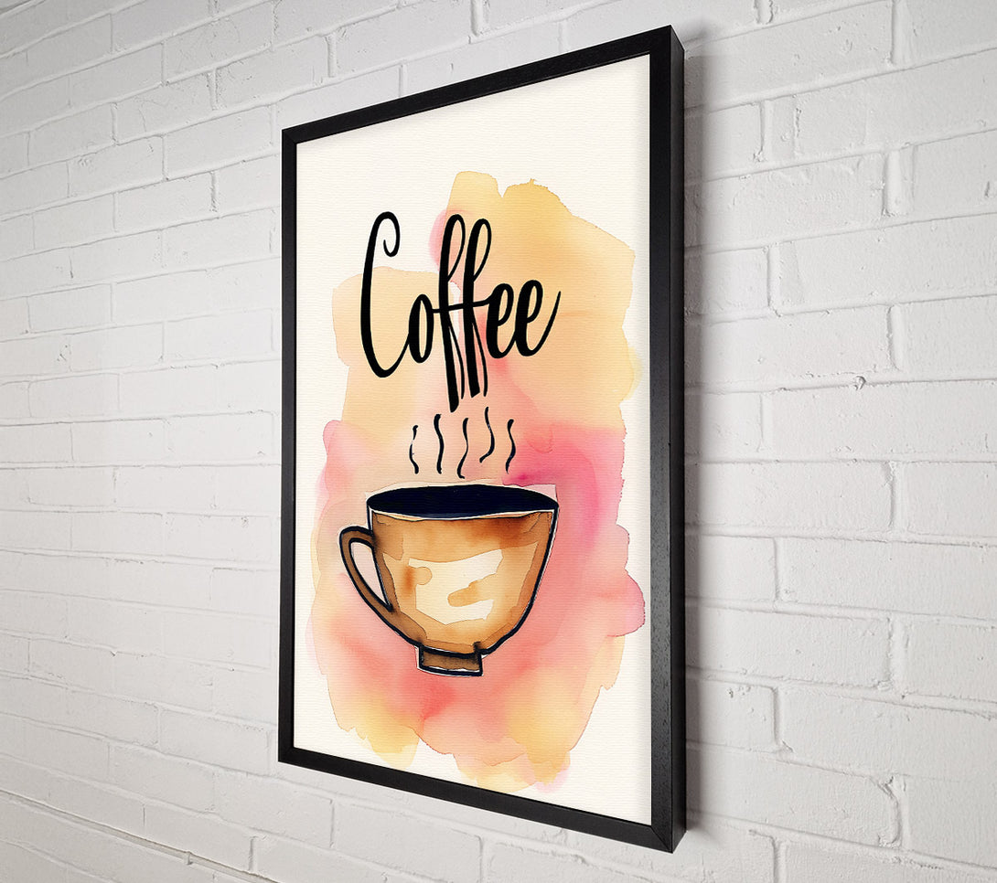  A Canvas Print of Peachy Coffee Cup Canvas Print