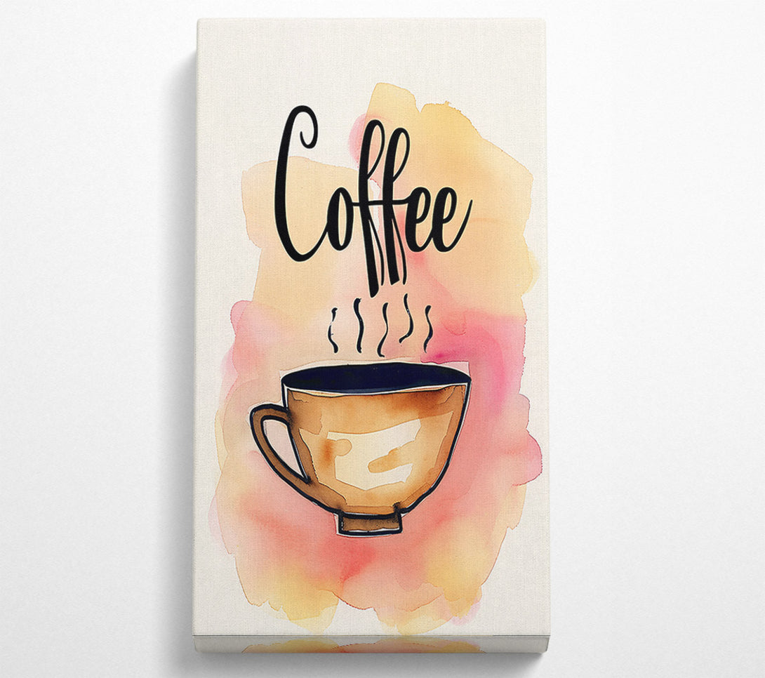  A Canvas Print of Peachy Coffee Cup Canvas Print