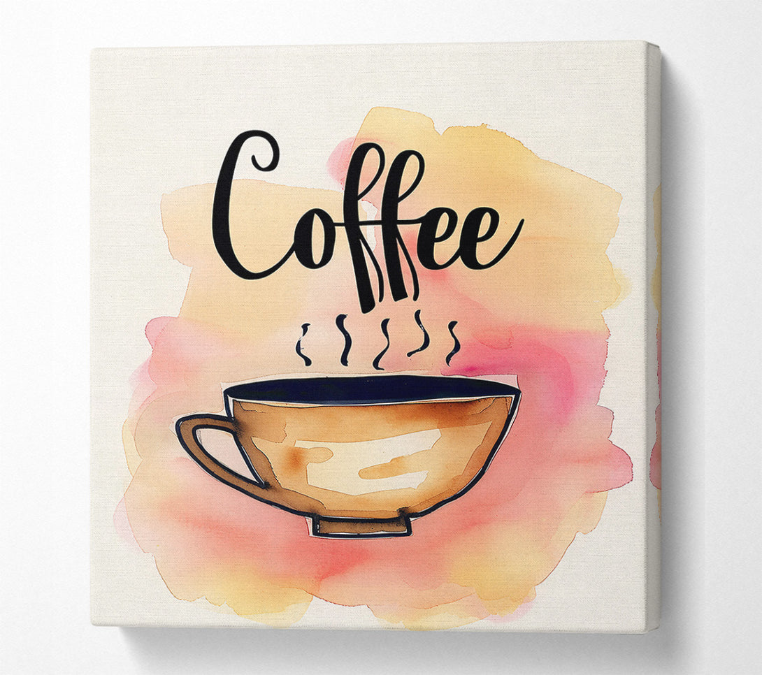  A Canvas Print of Peachy Coffee Cup Canvas Print