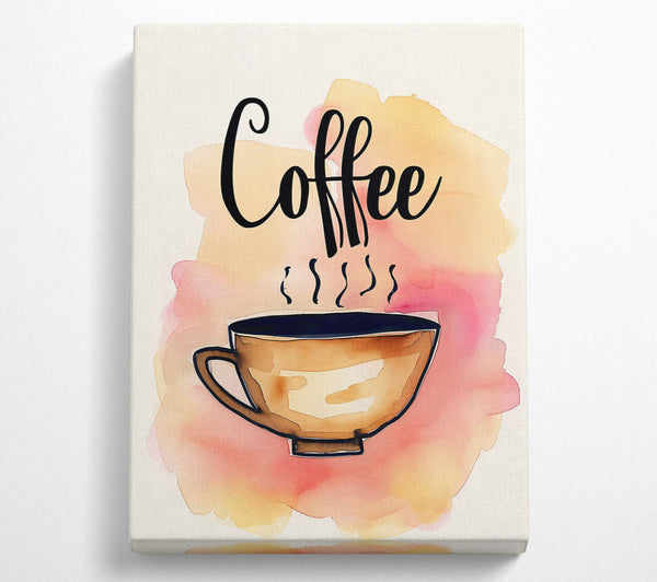  A Canvas Print of Peachy Coffee Cup Canvas Print