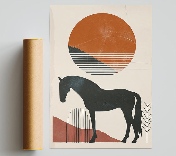 Rust Sunset Stallion Giclee Print