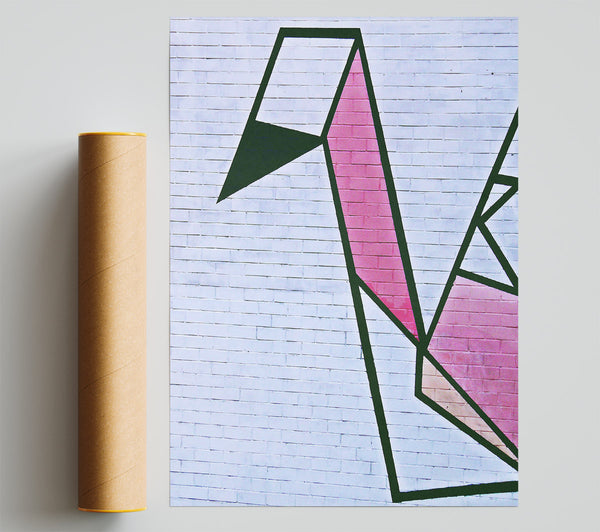 Brick Wall Pink Geometry Poster