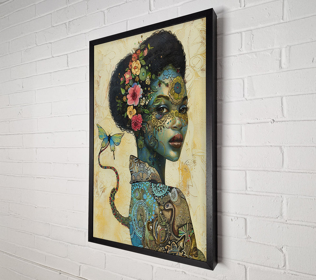  A Canvas Print of Blue Floral Fantasy Canvas Wall Art