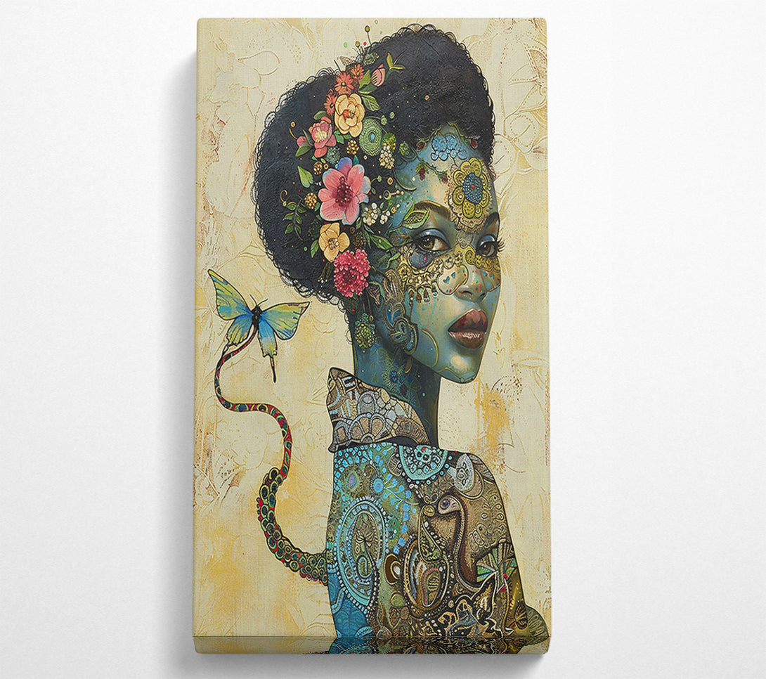 A Canvas Print of Blue Floral Fantasy Canvas Wall Art