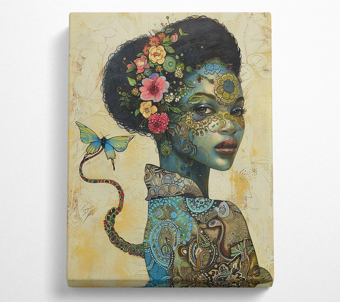  A Canvas Print of Blue Floral Fantasy Canvas Wall Art