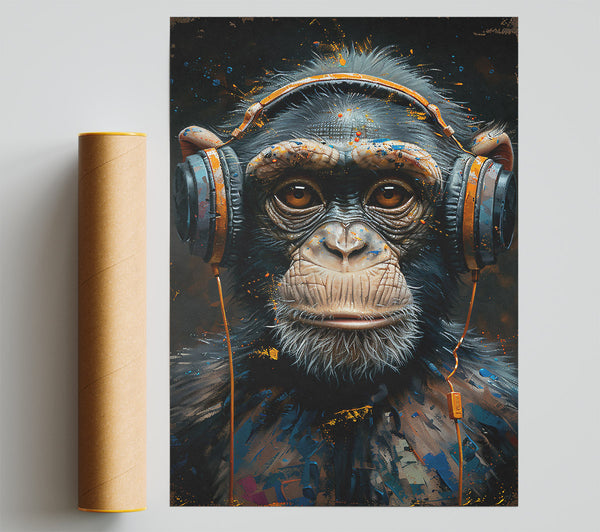 Orange Beats And Blues Print
