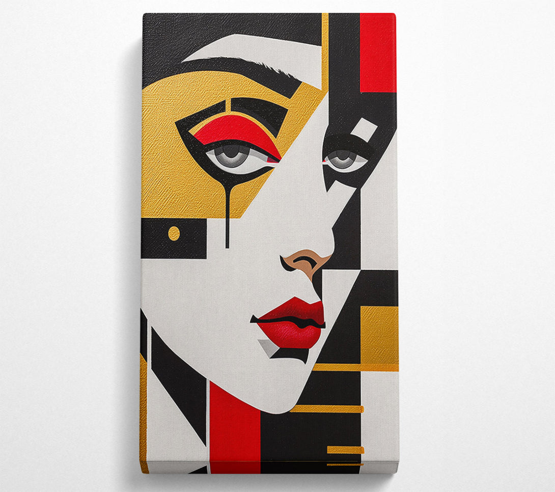  A Canvas Print of Crimson Geometric Portrait Canvas Print