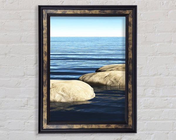 Calm Sea Rock Framed Print