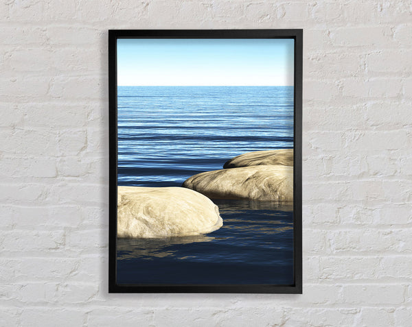 Calm Sea Rock Framed Print