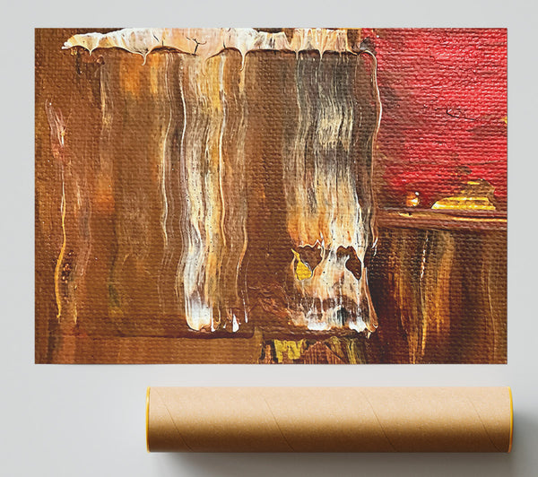 Golden Brown Drips Print