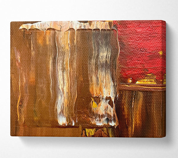  A Canvas Print of Golden Brown Drips Canvas Art