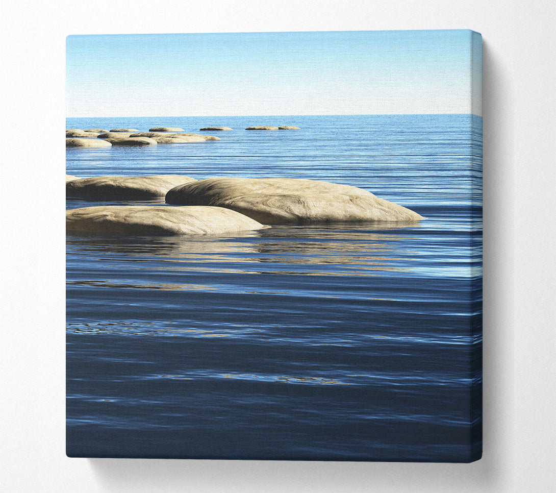  A Canvas Print of Calm Sea Rocks Canvas Art