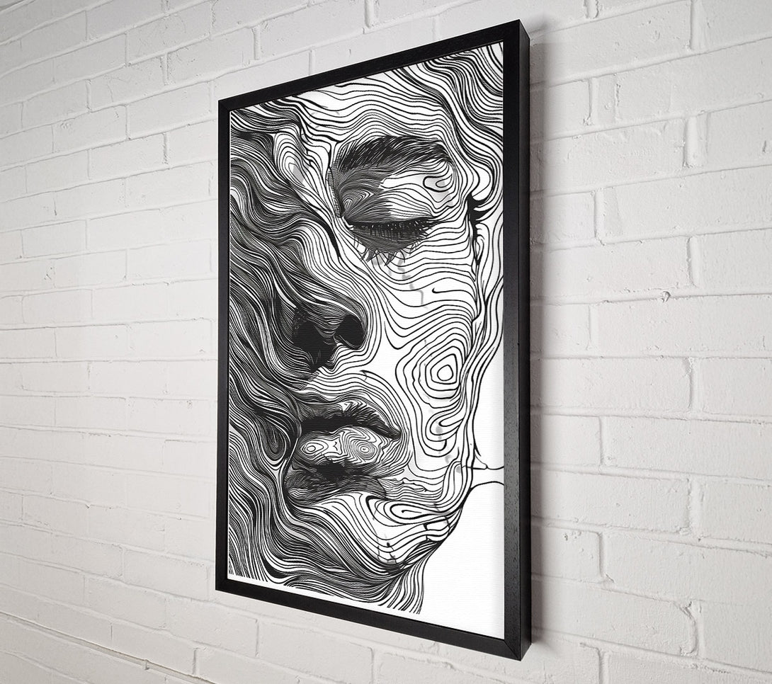  A Canvas Print of Black Lines Embrace Canvas Art