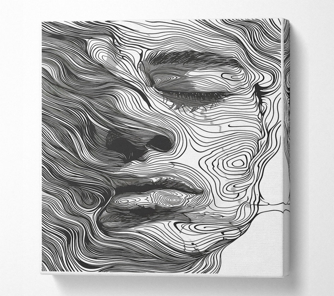  A Canvas Print of Black Lines Embrace Canvas Art