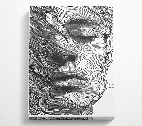  A Canvas Print of Black Lines Embrace Canvas Art