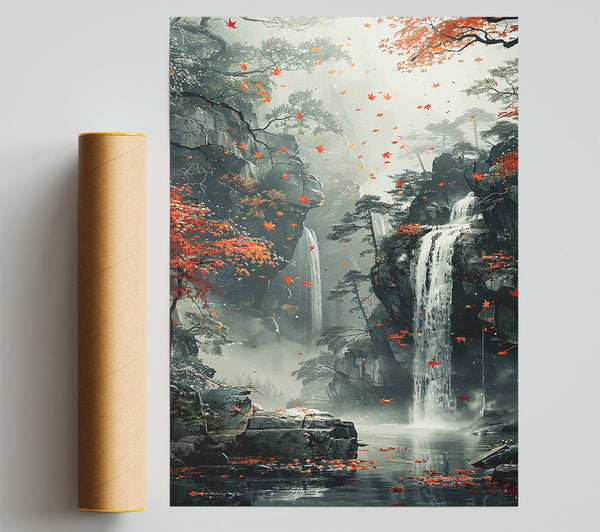 Crimson Waterfall Dreams Giclee Print