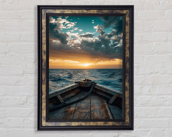Calm Sea Ship Framed Print