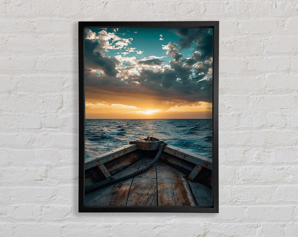 Calm Sea Ship Framed Print