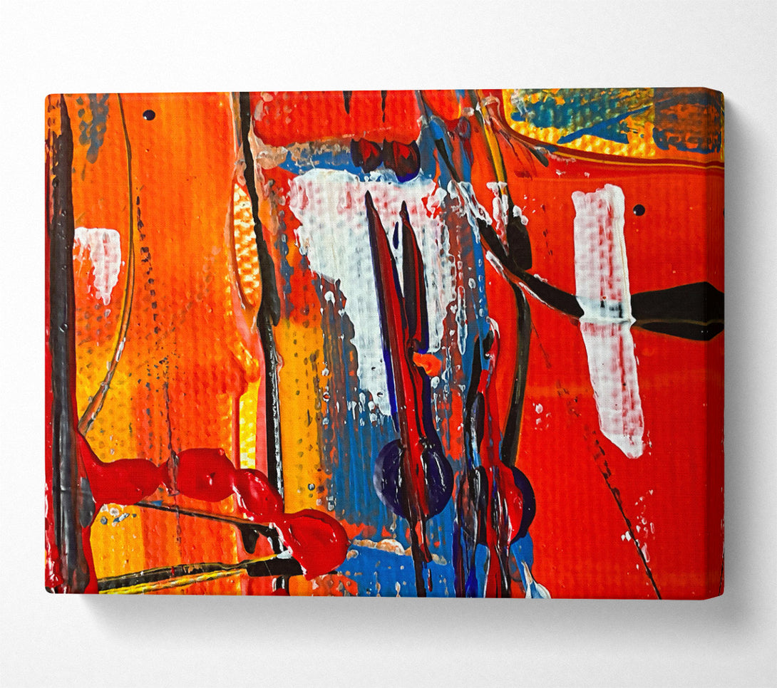  A Canvas Print of Crimson Abstract Expression Canvas Wall Art