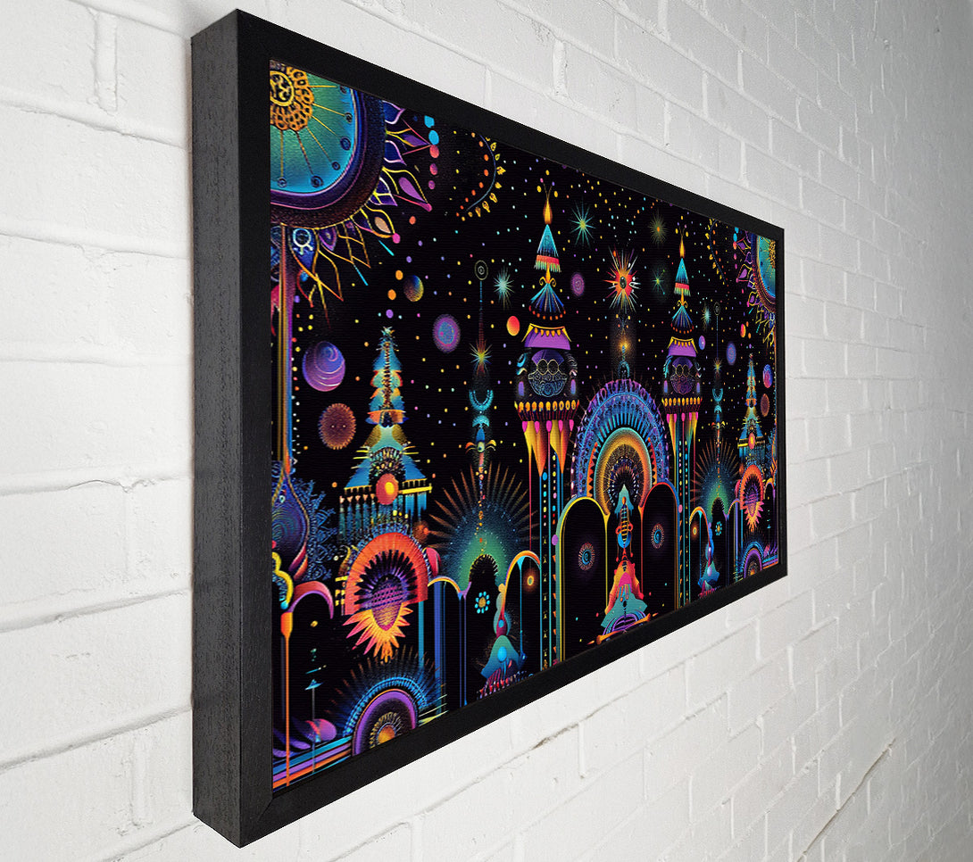  A Canvas Print of Neon Cityscape Dreamscape Canvas Print