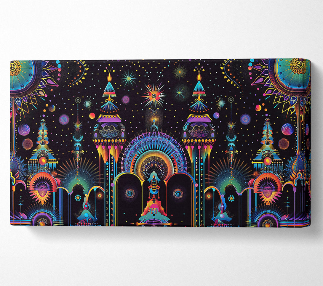  A Canvas Print of Neon Cityscape Dreamscape Canvas Print