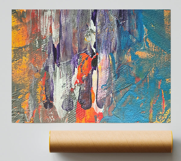 Teal Abstract Symphony Poster
