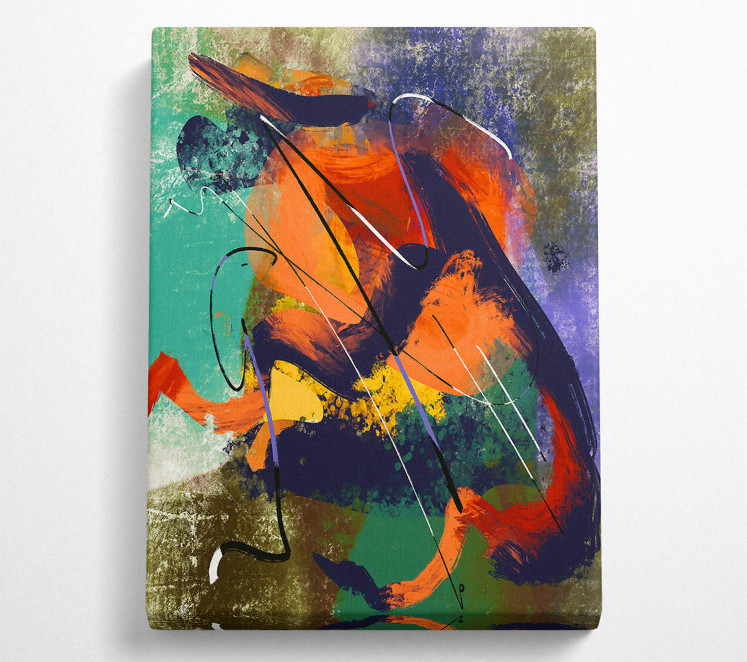  A Canvas Print of Orange Abstract Swirls Canvas Print