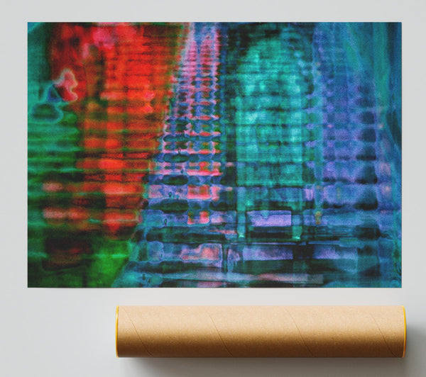 Red And Blue Glitch Giclee Print