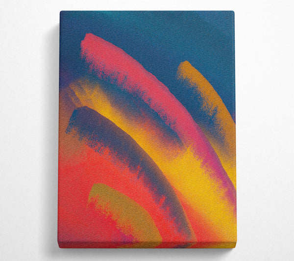 A Canvas Print of Crimson Curved Strokes Canvas Print