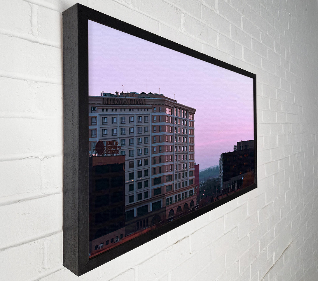  A Canvas Print of Pink City Skyline Canvas Art