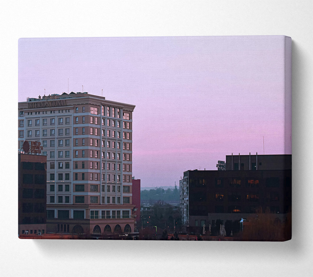  A Canvas Print of Pink City Skyline Canvas Art