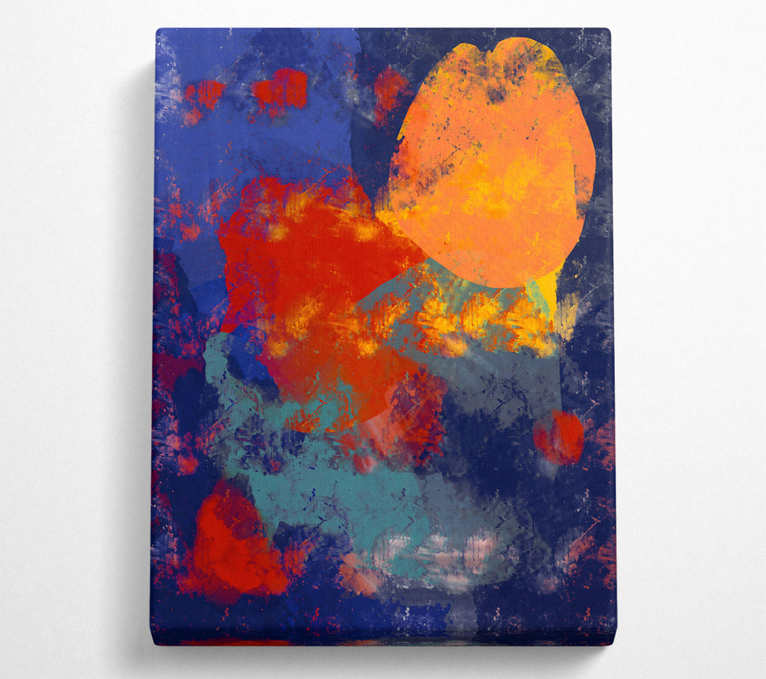  A Canvas Print of Orange And Blue Abstract Canvas Print