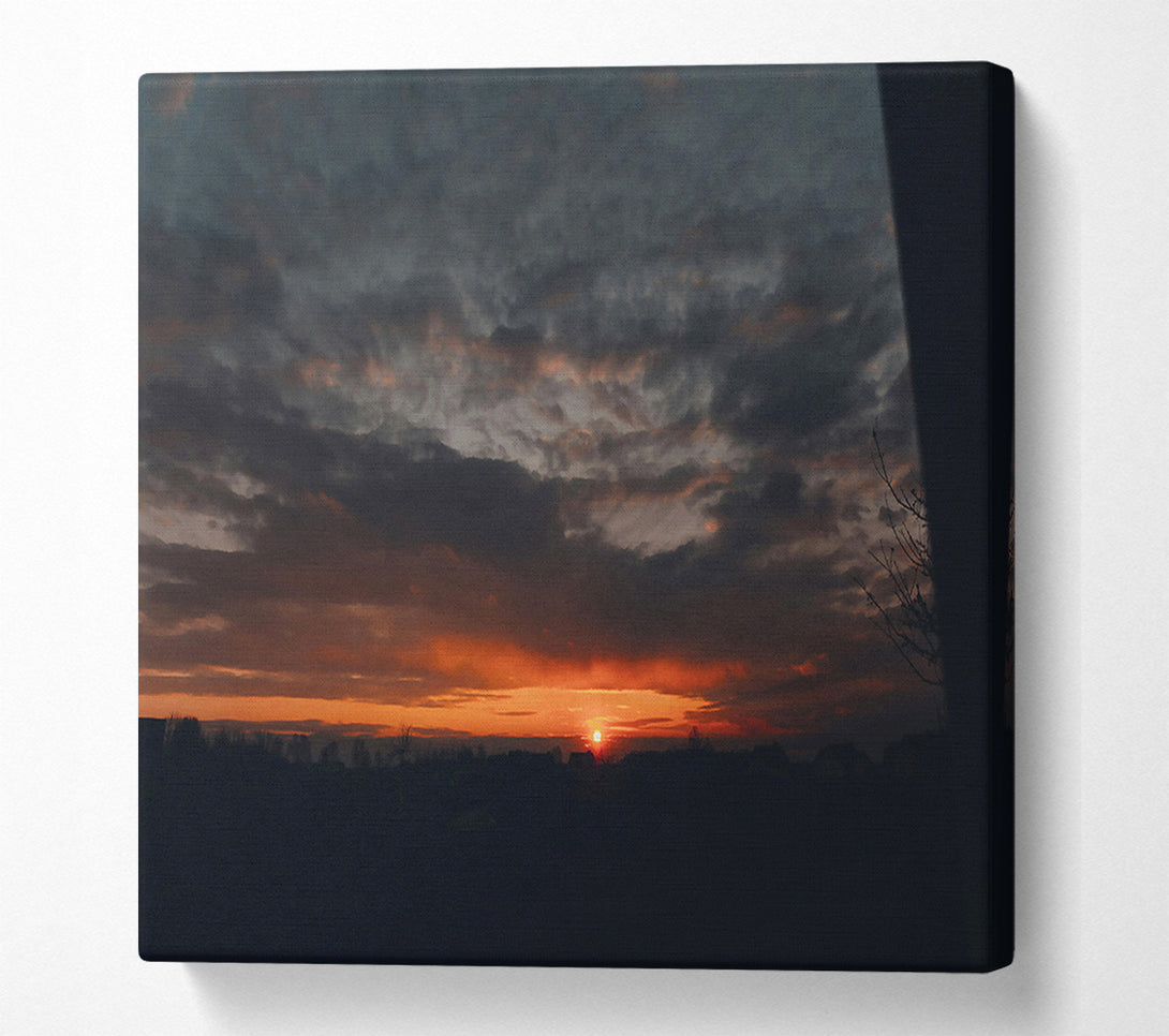  A Canvas Print of Orange Sky Sunset Canvas Wall Art