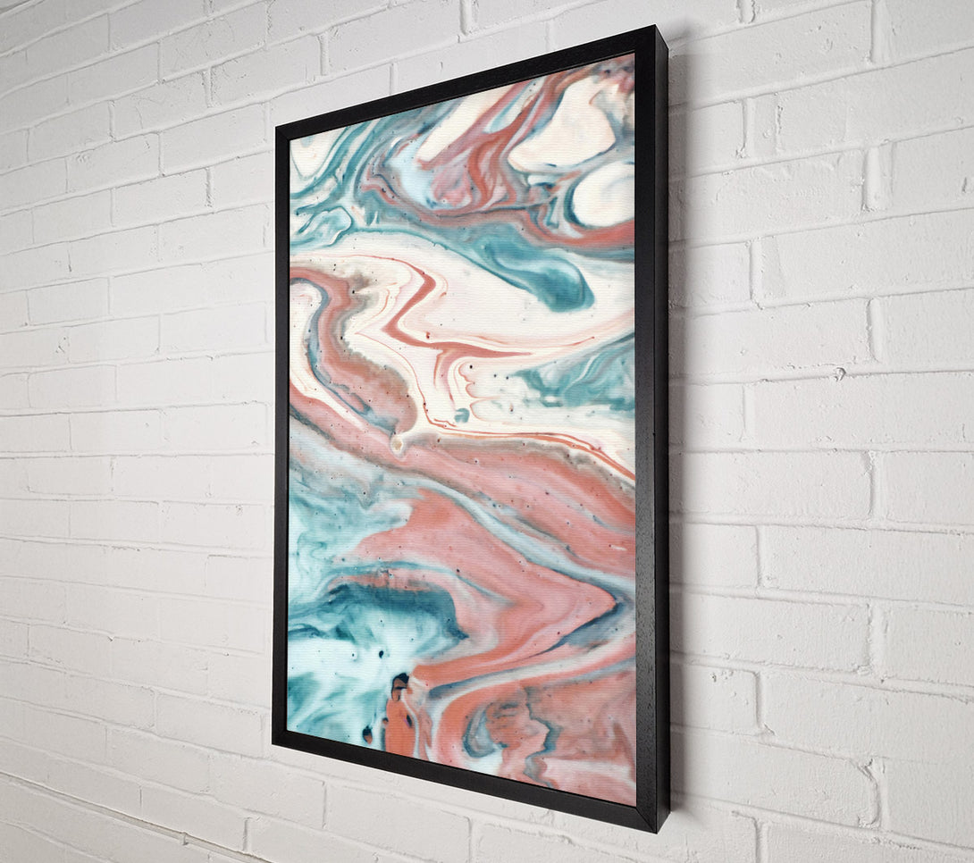  A Canvas Print of Teal And Rose Swirls Canvas Art