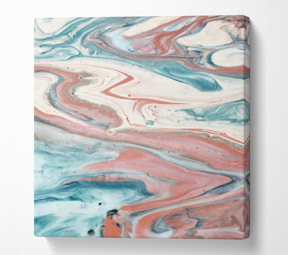  A Canvas Print of Teal And Rose Swirls Canvas Art
