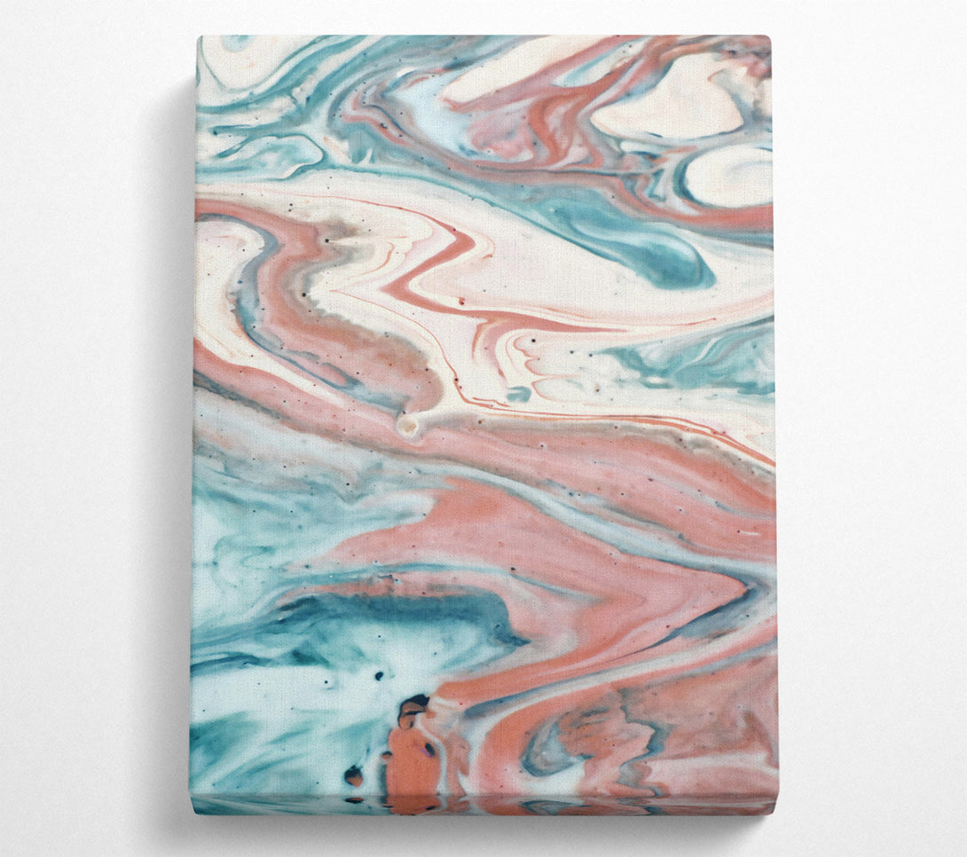  A Canvas Print of Teal And Rose Swirls Canvas Art