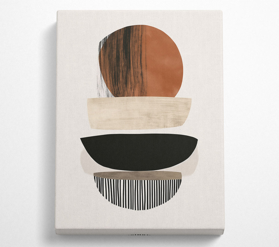  A Canvas Print of Terracotta Stacked Shapes Canvas Print