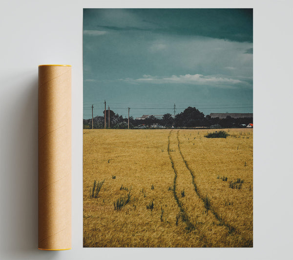 Golden Wheat Path Print