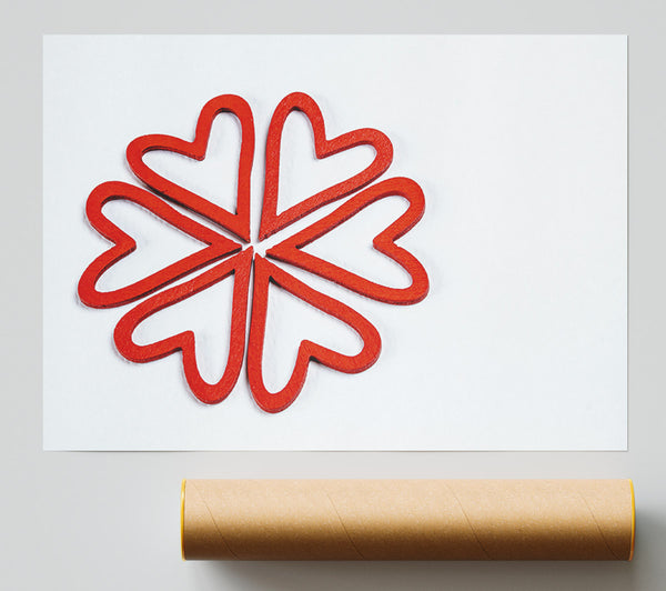 Red Heart Mandala Print