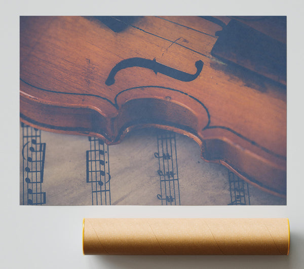 Golden Violin Notes Giclee Print