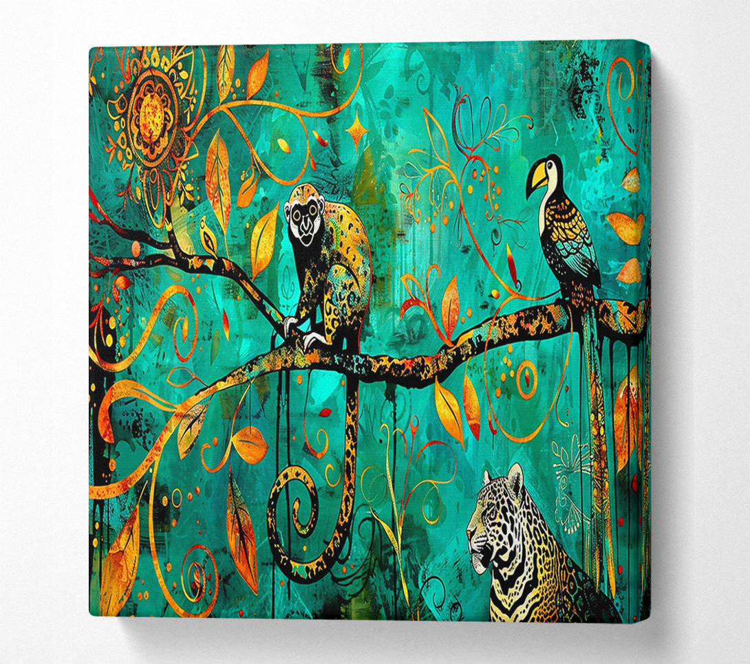  A Canvas Print of Emerald Jungle Dreams Canvas Wall Art