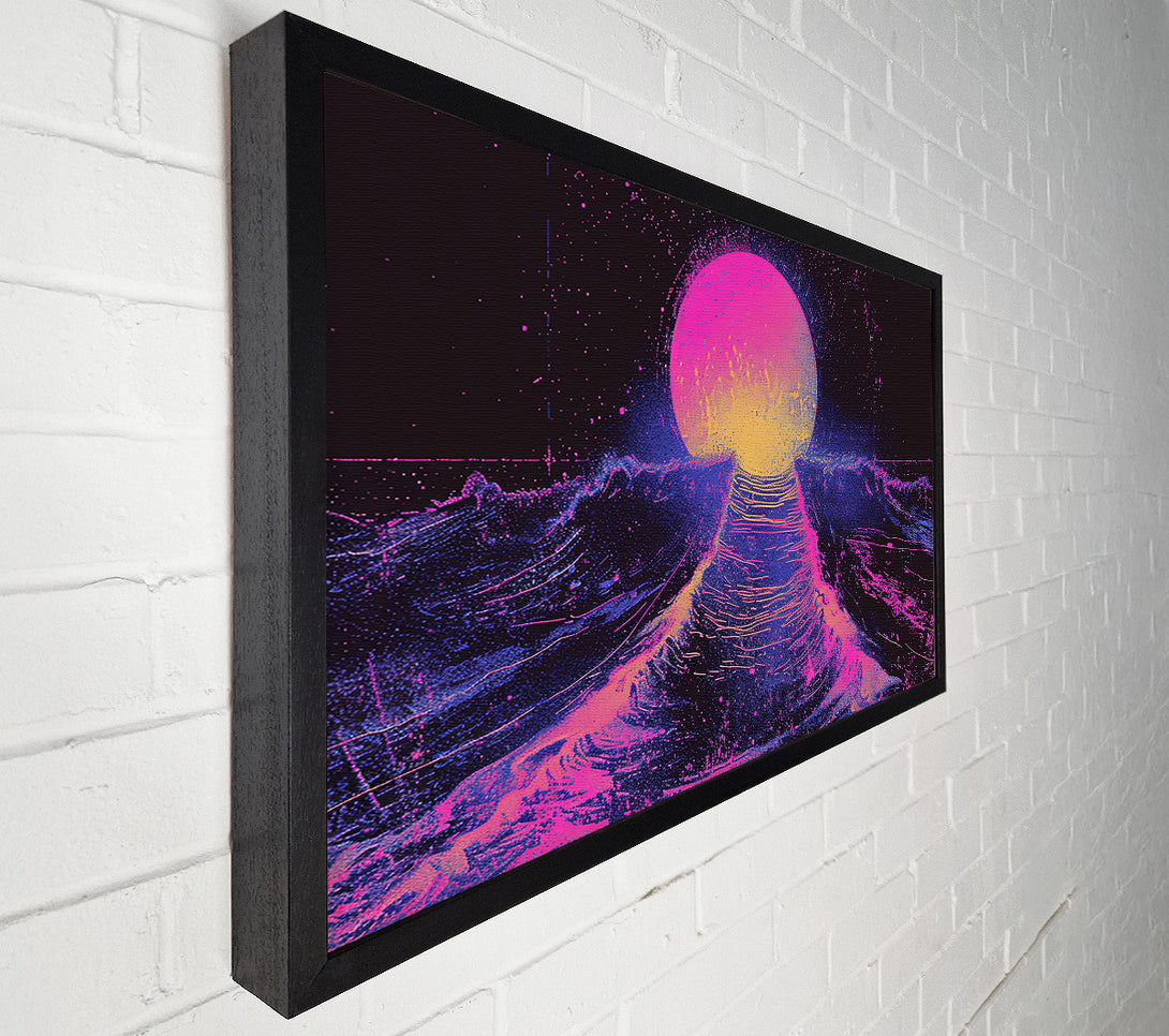  A Canvas Print of Pink Glitch Horizon Canvas Wall Art