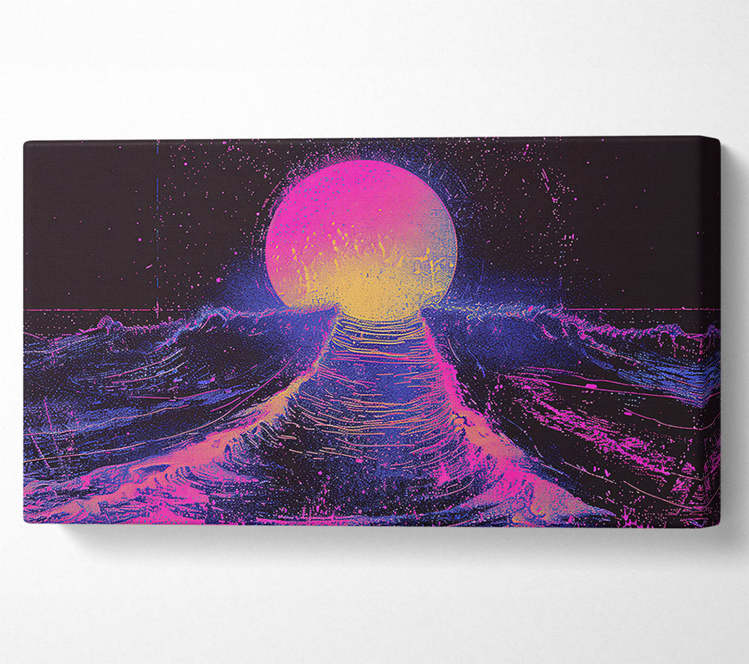  A Canvas Print of Pink Glitch Horizon Canvas Wall Art