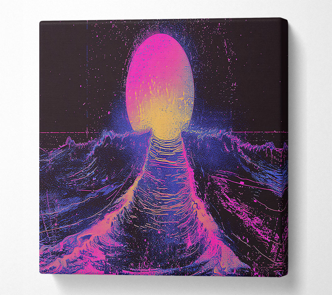  A Canvas Print of Pink Glitch Horizon Canvas Wall Art