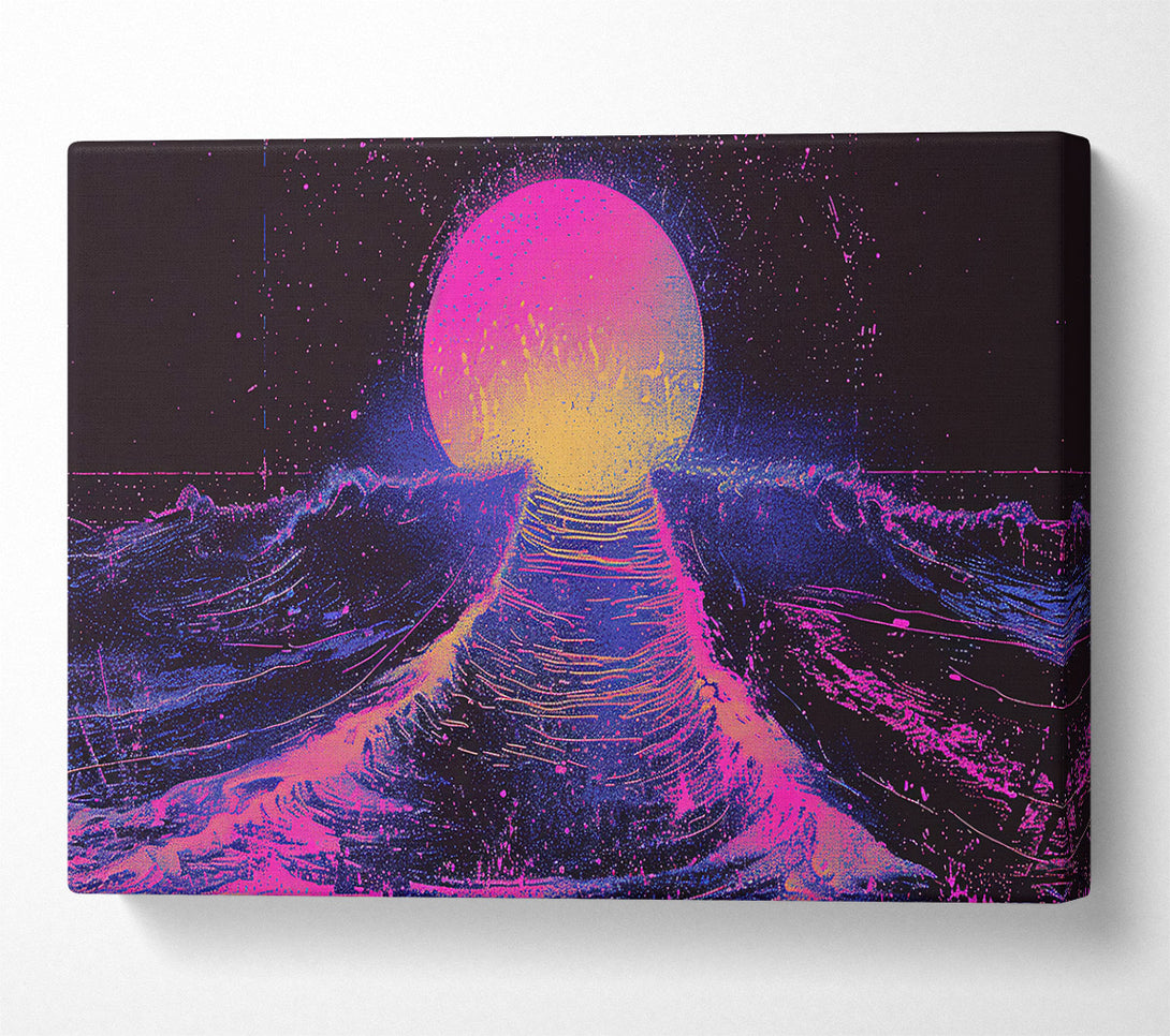  A Canvas Print of Pink Glitch Horizon Canvas Wall Art