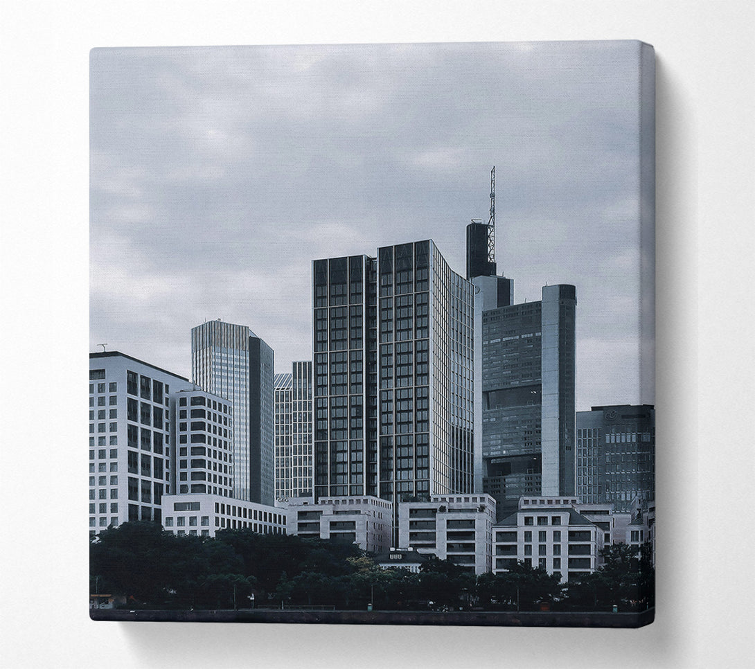  A Canvas Print of Black Towers Under Sky Canvas Print