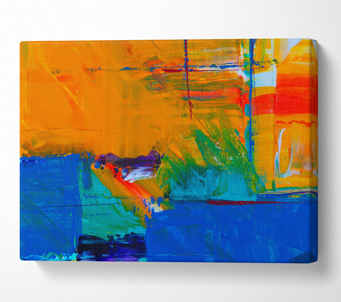  A Canvas Print of Orange And Blue Abstract Canvas Print