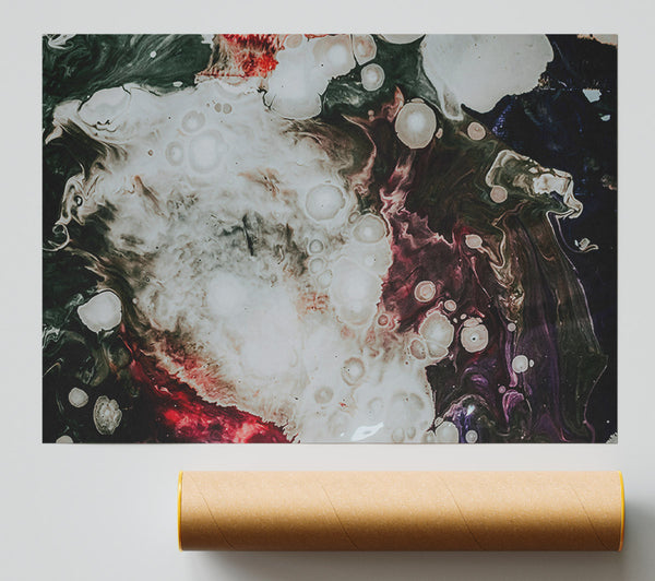 White Cosmic Swirls Poster