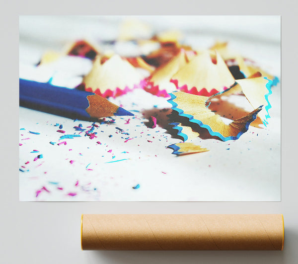 Blue Pencil Shavings Print