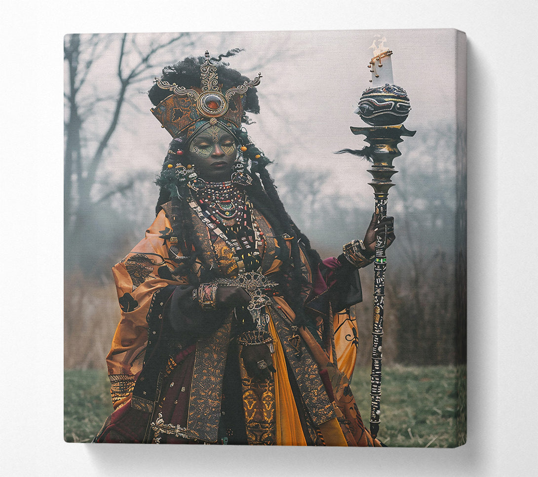  A Canvas Print of Golden Ritualistic Queen Canvas Wall Art